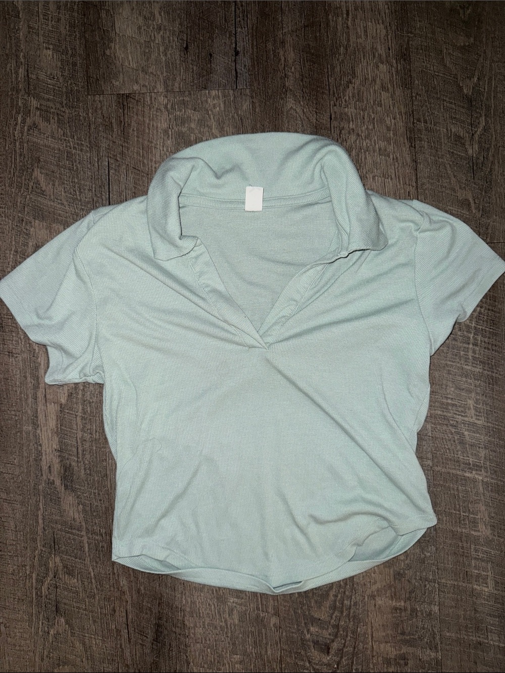 Old Navy Slightly Cropped Short Sleeve Polo Top - Mint